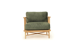 Ocea Armchair - Cypress Green Velvet Cushions - Boho Bliss