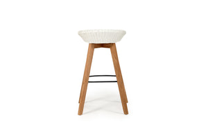 Oceanic Outdoor Backless Bar Stool - White - Boho Bliss