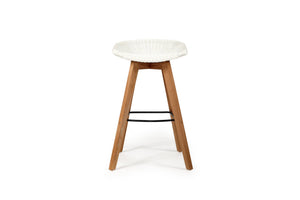 Oceanic Outdoor Backless Bar Stool - White - Boho Bliss