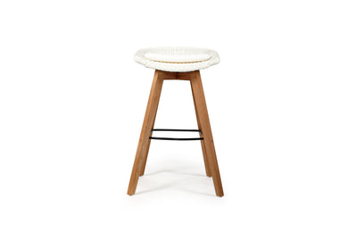 Oceanic Outdoor Backless Bar Stool - White - Boho Bliss