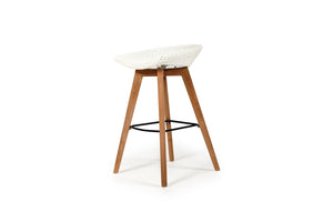 Oceanic Outdoor Backless Bar Stool - White - Boho Bliss