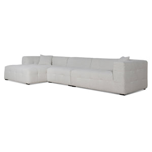 Paloma 4 Seater Left Chaise Sofa - Pearl Boucle - Boho Bliss
