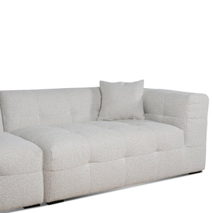 Paloma 4 Seater Left Chaise Sofa - Pearl Boucle - Boho Bliss