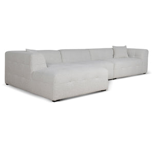 Paloma 4 Seater Left Chaise Sofa - Pearl Boucle - Boho Bliss