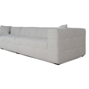 Paloma 4 Seater Left Chaise Sofa - Pearl Boucle - Boho Bliss