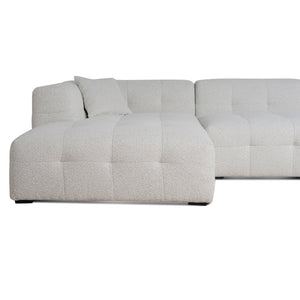 Paloma 4 Seater Left Chaise Sofa - Pearl Boucle - Boho Bliss