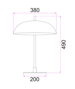Paraguas Table Lamp - Black - Boho Bliss