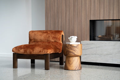 Parker Armchair - Burnt Orange on Charcoal Frame - Boho Bliss