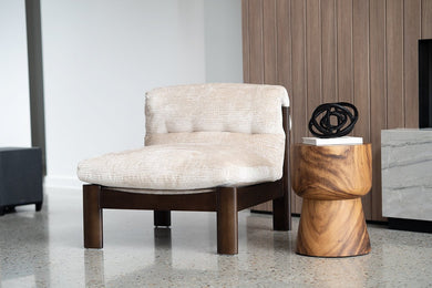 Parker Armchair - Natural on Charcoal Frame - Boho Bliss