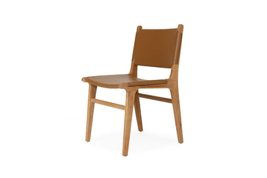 Pasadena Leather Side Chair - Tan - Boho Bliss
