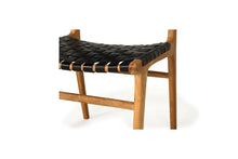 Load image into Gallery viewer, Pasadena Woven Leather Dining Chair - Black - Boho Bliss