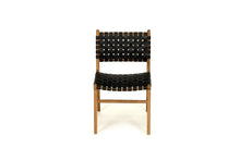 Load image into Gallery viewer, Pasadena Woven Leather Dining Chair - Black - Boho Bliss