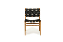 Load image into Gallery viewer, Pasadena Woven Leather Dining Chair - Black - Boho Bliss