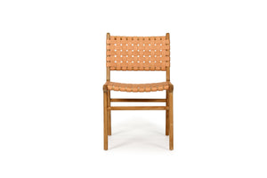 Pasadena Woven Leather Side Chair - Natural - Boho Bliss