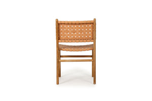 Pasadena Woven Leather Side Chair - Natural - Boho Bliss