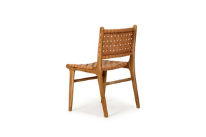 Pasadena Woven Leather Side Chair - Natural - Boho Bliss
