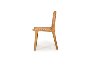 Pasadena Woven Leather Side Chair - Natural - Boho Bliss