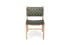 Load image into Gallery viewer, Pasadena Woven Leather Side Chair - Olive - Boho Bliss