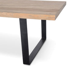 Load image into Gallery viewer, Piede Reclaimed Elm Wood Dining Table 2.4m - Rustic Natural - Boho Bliss