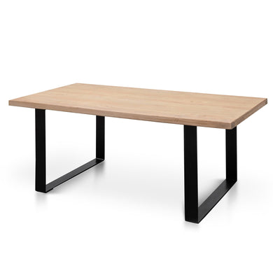 Piede Reclaimed Elm Wood Dining Table 2m - Rustic Natural - Boho Bliss