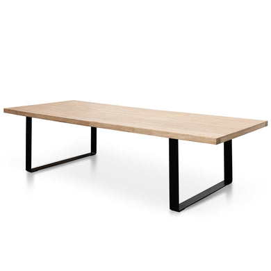 Piede Reclaimed Elm Wood Dining Table 3m - Rustic Natural - Boho Bliss