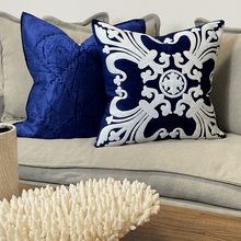 Load image into Gallery viewer, Provence Cushion Cover - Navy - Boho Bliss