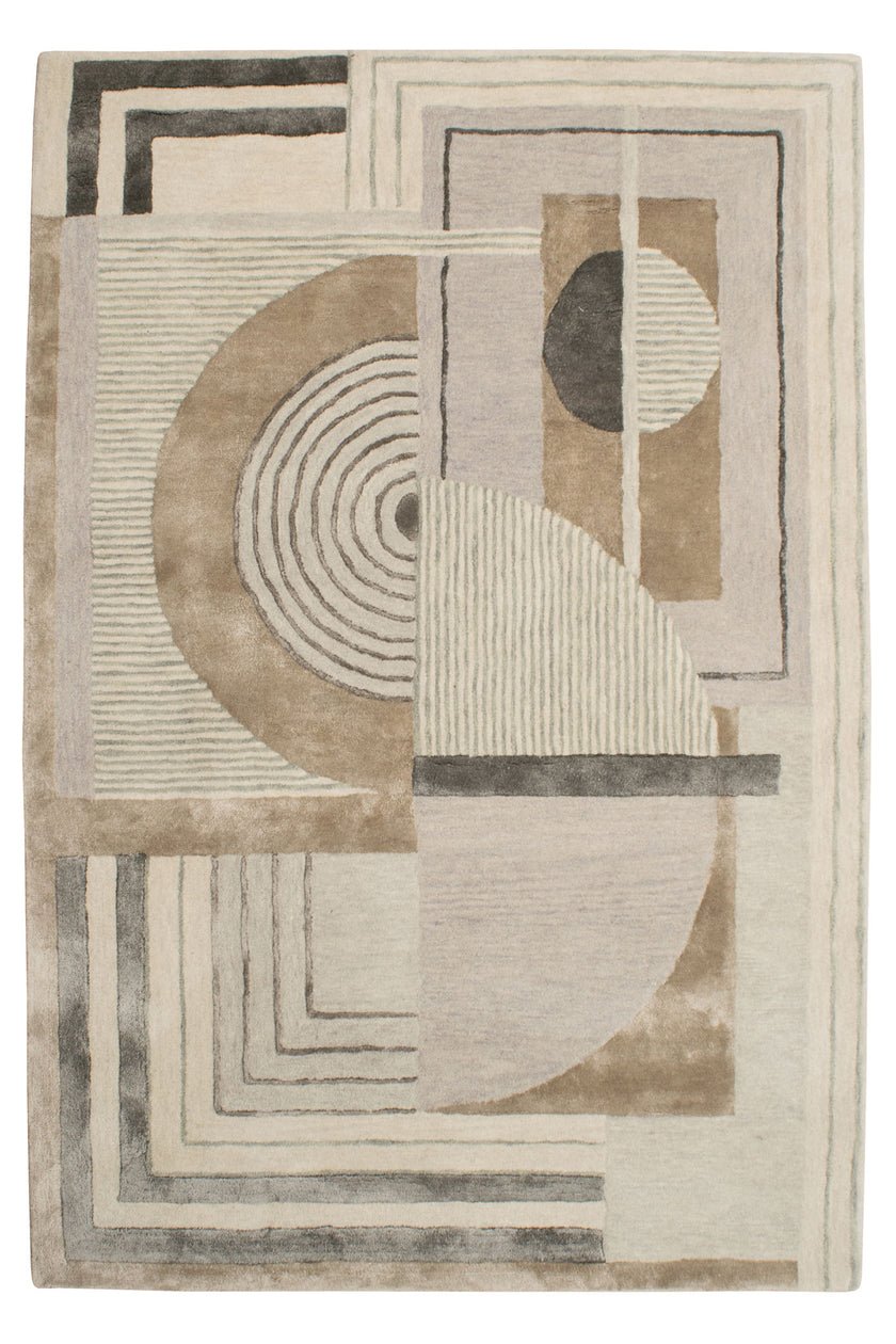 Retro Design 2 Rug 350x450 - Silver - Boho Bliss