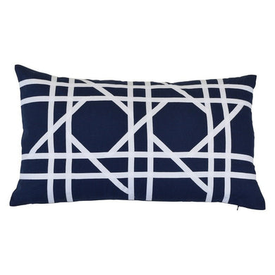 Riviera Rect. Cushion Cover - Navy - Boho Bliss