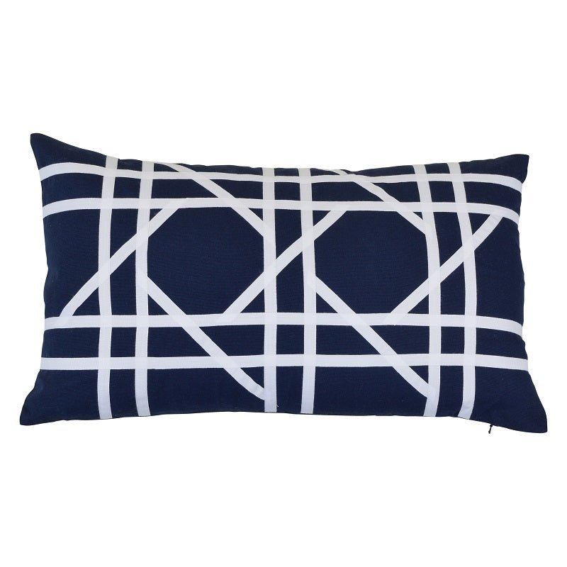 Riviera Rect. Cushion Cover - Navy - Boho Bliss