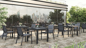 Roberto Outdoor Dining Table 80cm - Black - Boho Bliss