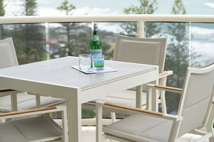 Roberto Outdoor Dining Table 80cm - White - Boho Bliss
