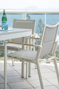 Roberto Outdoor Dining Table 80cm - White - Boho Bliss
