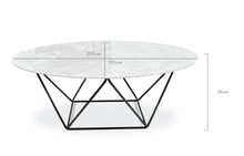 Load image into Gallery viewer, Robin Marble Coffee Table 1m - Black Frame - Boho Bliss