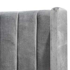 Rothley Queen Bed - Charcoal Velvet - Boho Bliss