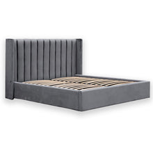 Load image into Gallery viewer, Rothley Queen Bed - Charcoal Velvet - Boho Bliss