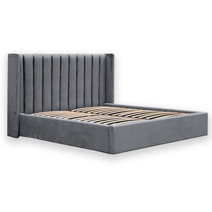 Rothley Queen Bed - Charcoal Velvet - Boho Bliss