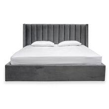 Load image into Gallery viewer, Rothley Queen Bed - Charcoal Velvet - Boho Bliss