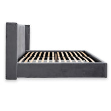 Load image into Gallery viewer, Rothley Queen Bed - Charcoal Velvet - Boho Bliss