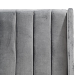 Rothley Queen Bed - Charcoal Velvet - Boho Bliss