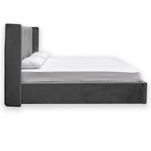 Load image into Gallery viewer, Rothley Queen Bed - Charcoal Velvet - Boho Bliss