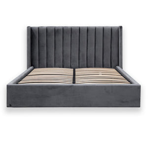 Rothley Queen Bed - Charcoal Velvet - Boho Bliss