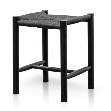 Sable Low Stool - Black - Boho Bliss