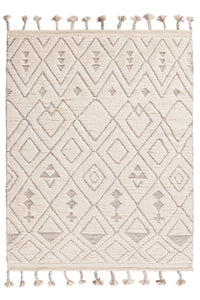 Sahara Diamond Rug 250x350 - Ivory/Taupe - Boho Bliss