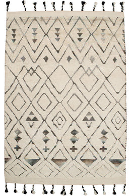 Sahara Diamond Rug 300x400 - Ivory/Charcoal - Boho Bliss