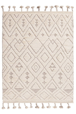 Sahara Diamond Rug 300x400 - Ivory/Taupe - Boho Bliss