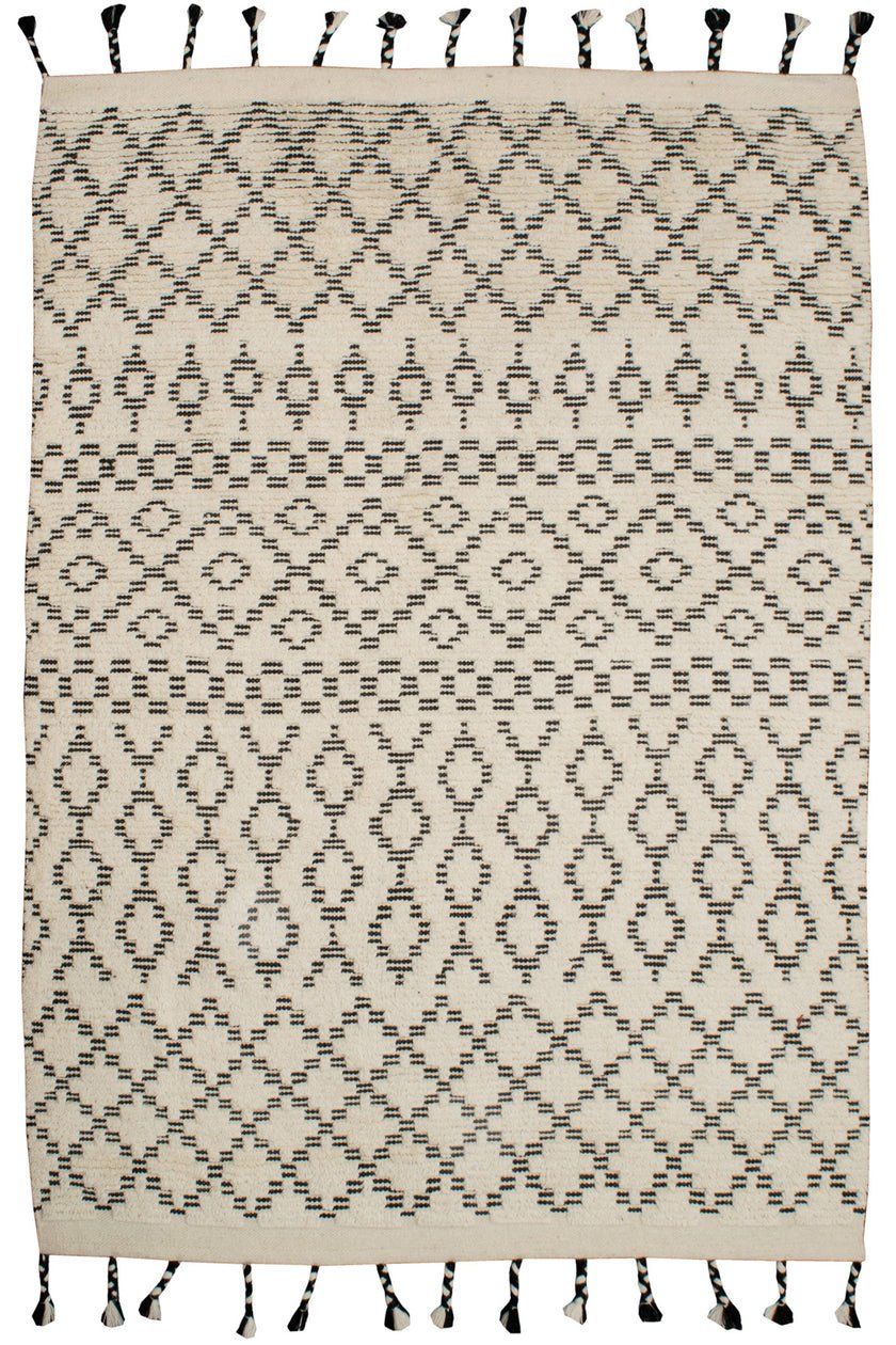 Sahara Trellis Rug 200x300 - Ivory/Charcoal - Boho Bliss