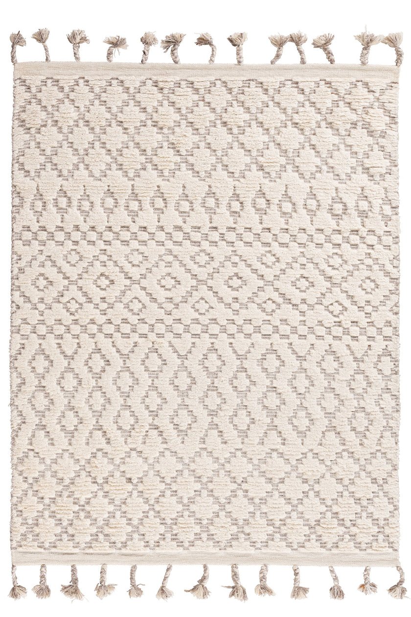 Sahara Trellis Rug 250x350 - Ivory/Taupe - Boho Bliss