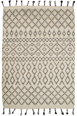 Sahara Trellis Rug 350x450 - Ivory/Charcoal - Boho Bliss