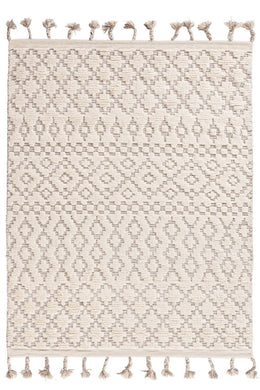 Sahara Trellis Rug 350x450 - Ivory/Taupe - Boho Bliss