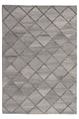 Shimmer Diamonds Rug 350x450 - Charcoal - Boho Bliss